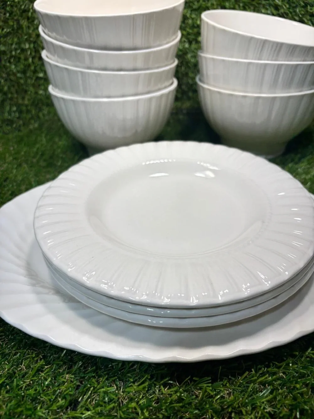 Mixed White Ironstone Dinnerware Lot 11 Pc Johnson Bros Platter Bowls Plates